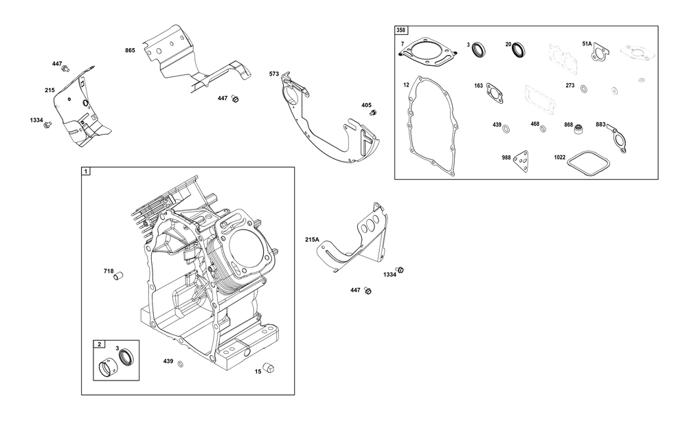 Cylinder Group Diagram and Parts List for 38E347-0112-G1 200000 - 399999 Briggs and Stratton Engine